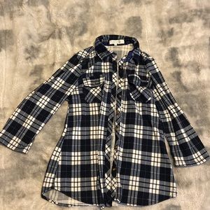 Blue and white flannel